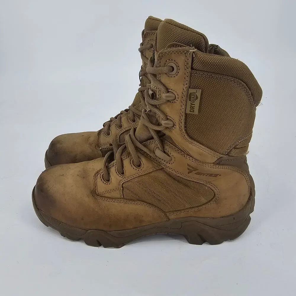 BATES GX-8 Waterproof Composite Toe Coyote Side Zip Boots E04272 Men's 7.5
